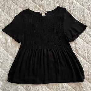 black blouse elastic top size small